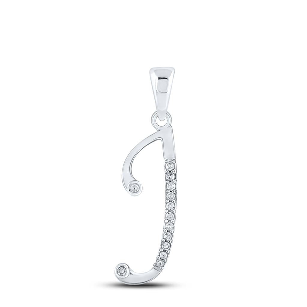Round Diamond Initial Letter Pendant 1/12 to 1/10 Cttw