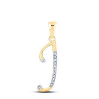 Round Diamond Initial Letter Pendant 1/12 to 1/10 Cttw