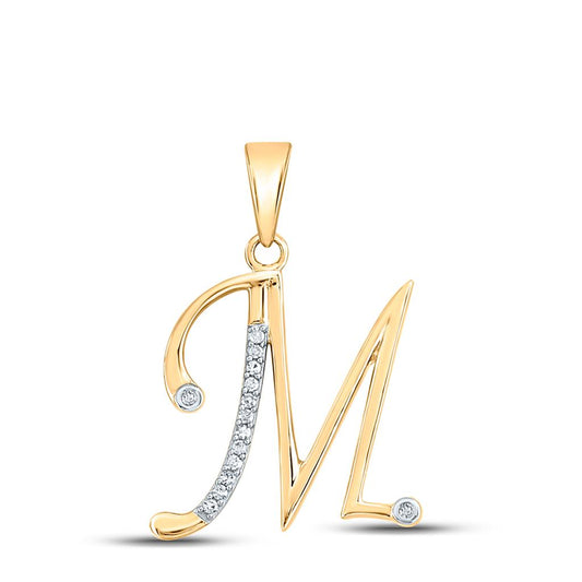 Round Diamond Initial Letter Pendant 1/20 to 1/10 Cttw