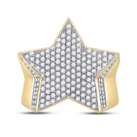 10k Yellow Gold Round Diamond Star Statement Ring 1-1/2 Cttw