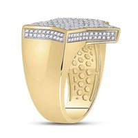 10k Yellow Gold Round Diamond Star Statement Ring 1-1/2 Cttw