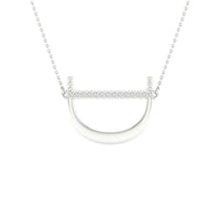 10k White Gold Round Diamond Initial Letter Necklace