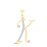 Round Diamond Initial Letter Pendant 1/12 to 1/10 Cttw