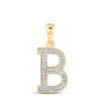 Round Diamond Initial Letter Pendant 1/12 to 1/10 Cttw