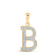 Round Diamond Initial Letter Pendant 1/12 to 1/10 Cttw