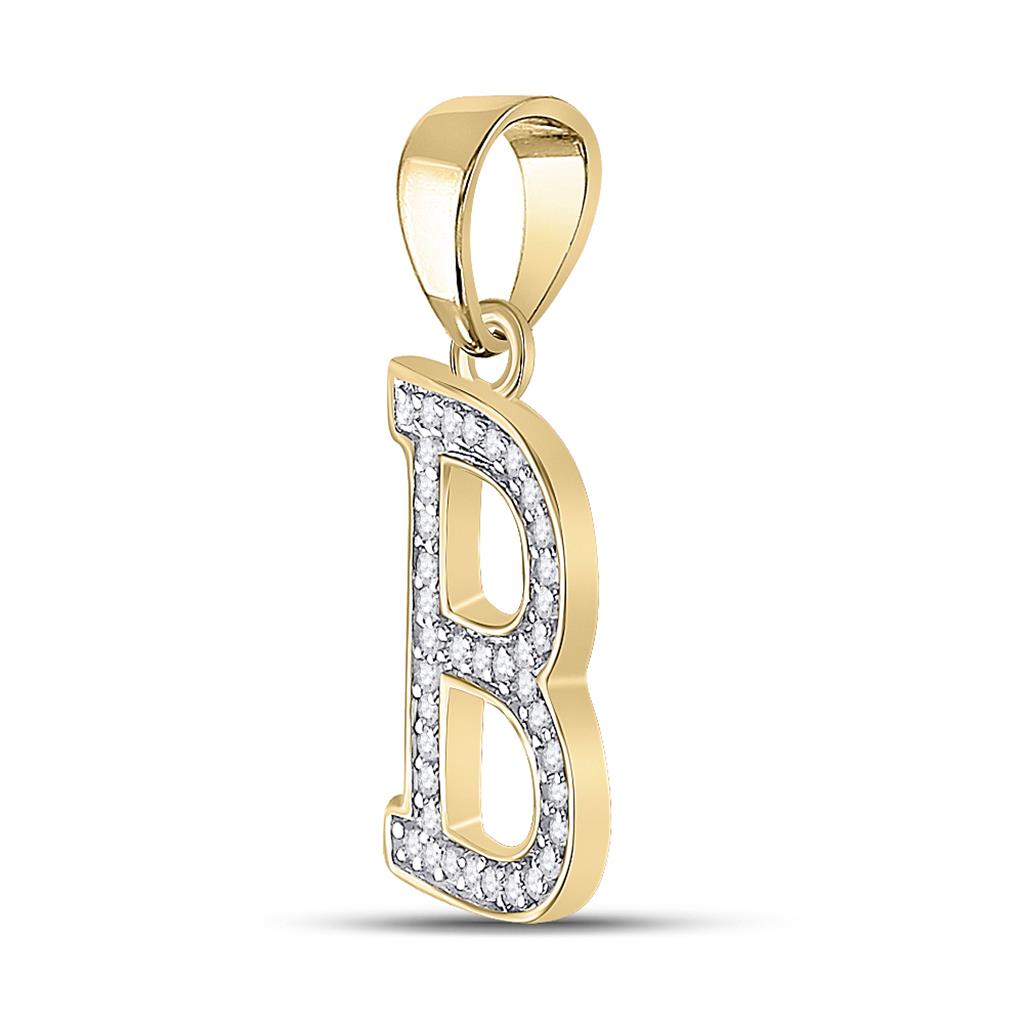 Round Diamond Initial Letter Pendant 1/12 to 1/10 Cttw