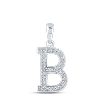 Round Diamond Initial Letter Pendant 1/12 to 1/10 Cttw