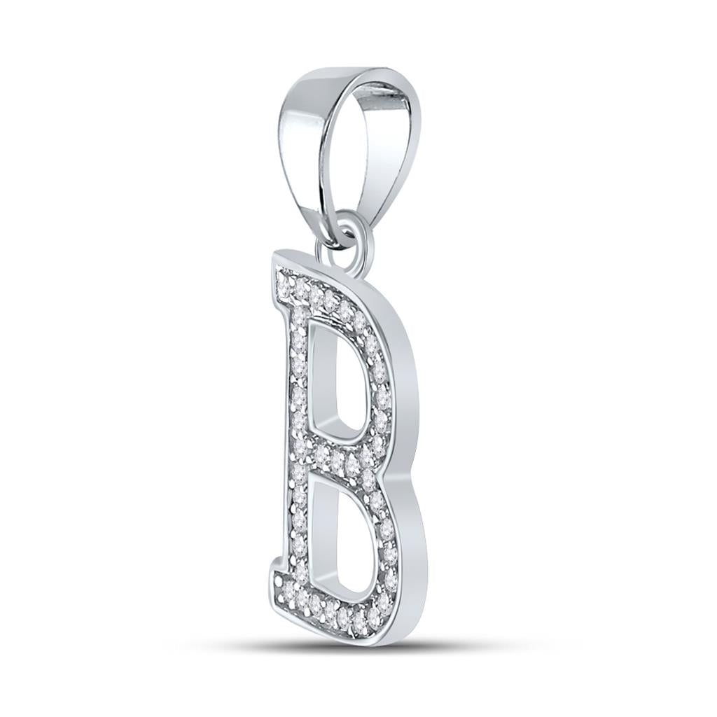 Round Diamond Initial Letter Pendant 1/12 to 1/10 Cttw