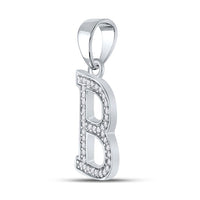 Round Diamond Initial Letter Pendant 1/12 to 1/10 Cttw