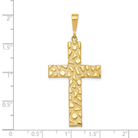 14k Nugget Style Cross Pendant