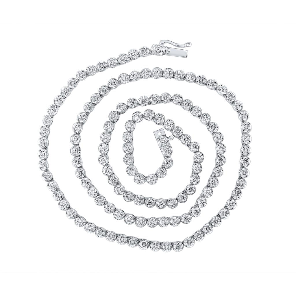 Round Diamond Link Chain Necklace