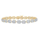 Baguette Diamond Square Link Bracelet 4 Cttw