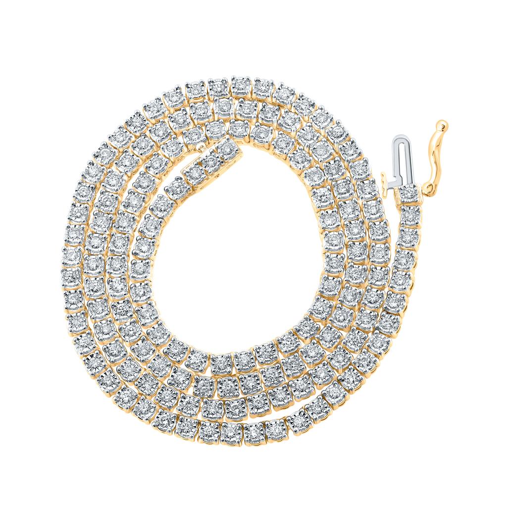 Round Diamond 18-inch Link Chain Necklace 2-3/4 Cttw