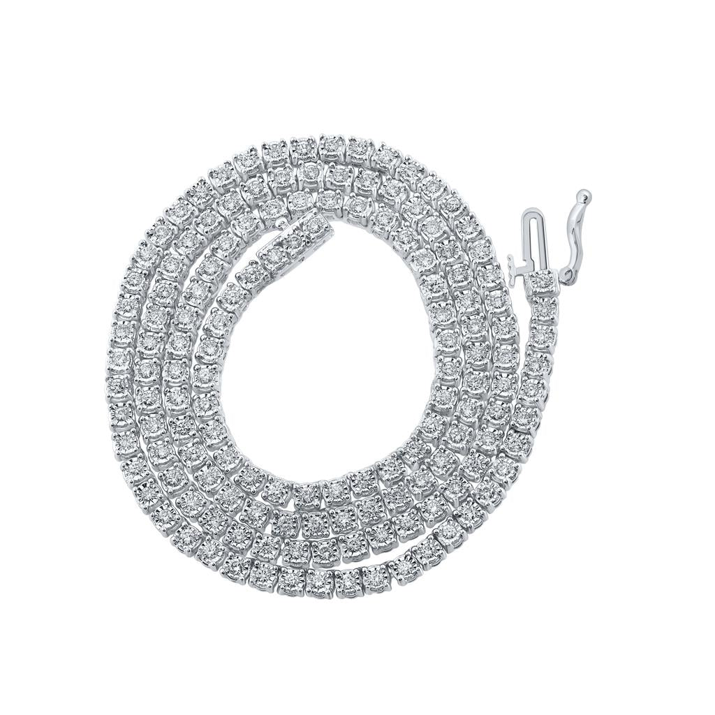 Round Diamond 18-inch Link Chain Necklace 2-3/4 Cttw