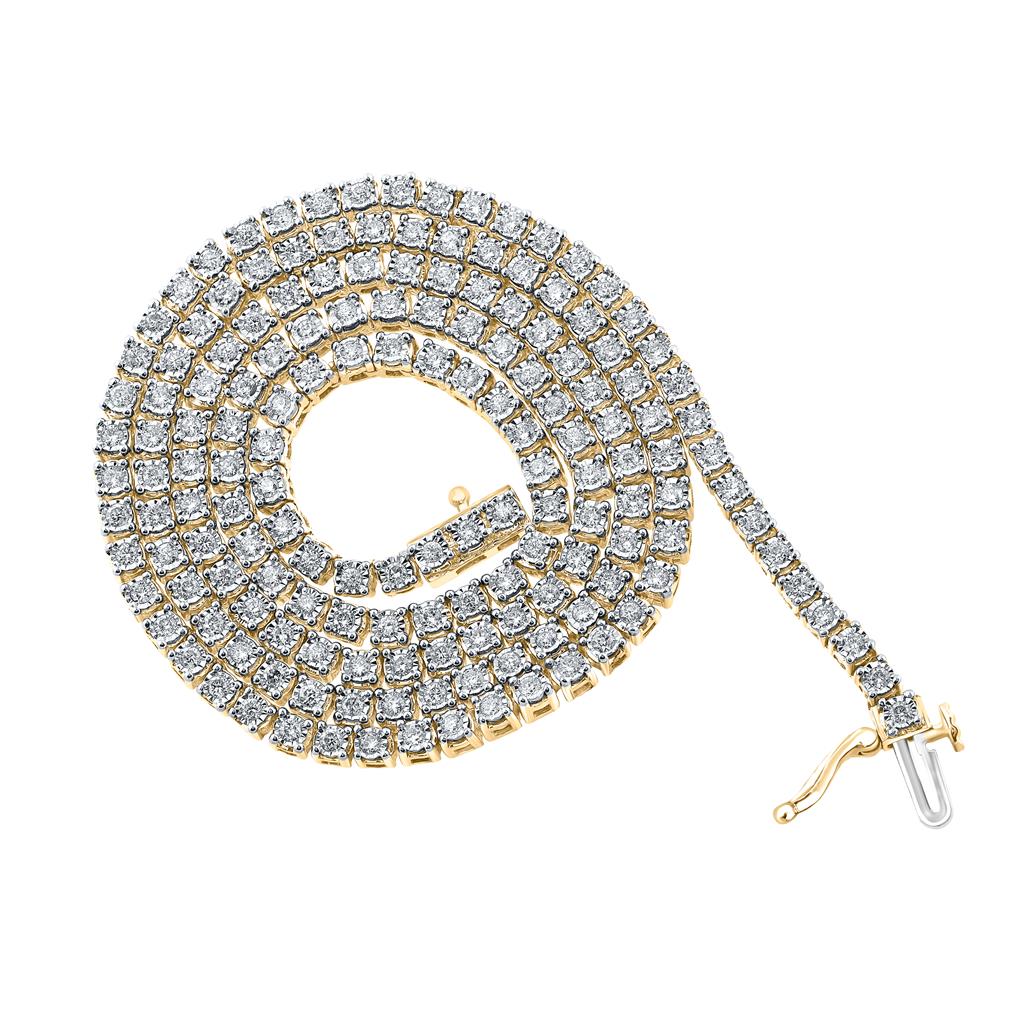 Round Diamond 20-inch Link Chain Necklace 3 Cttw