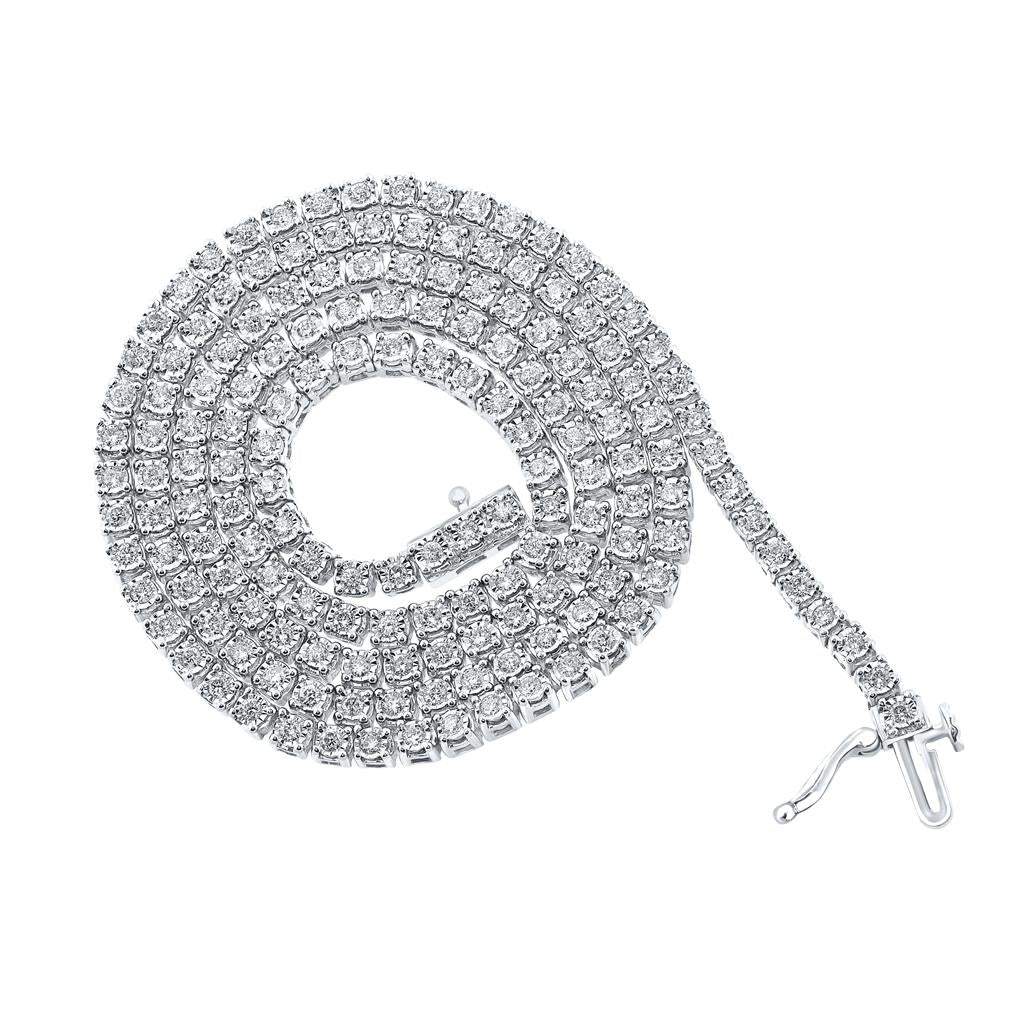 Round Diamond 20-inch Link Chain Necklace 3 Cttw
