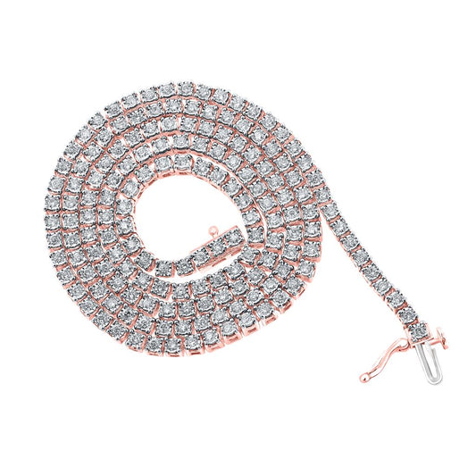 Round Diamond 20-inch Link Chain Necklace 3 Cttw