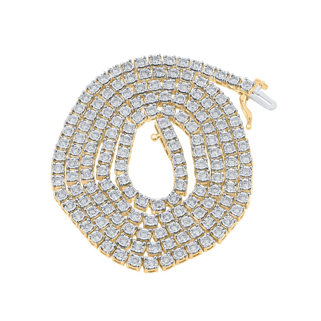 Round Diamond 22-inch Link Chain Necklace 4-1/5 Cttw