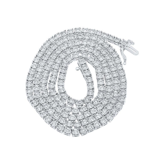 Round Diamond 22-inch Link Chain Necklace 4-1/5 Cttw