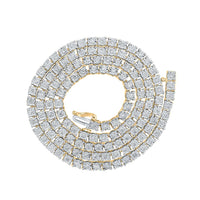 Round Diamond 20-inch Link Chain Necklace 4-3/8 Cttw
