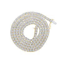 10k Yellow Gold Round Diamond 24-inch Link Chain Necklace 5-1/4 Cttw