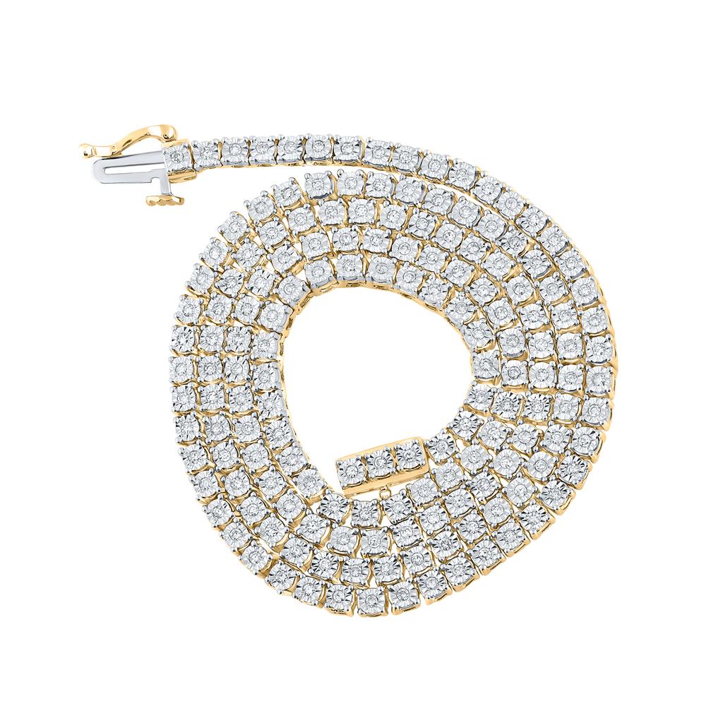 Round Diamond 18-inch Link Chain Necklace 1 Cttw