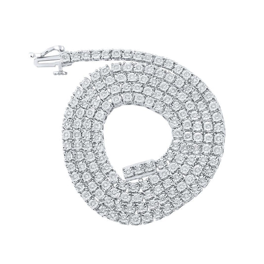 Round Diamond 18-inch Link Chain Necklace 1 Cttw