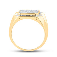 10k Yellow Gold Round Diamond Square Ring 1 Cttw