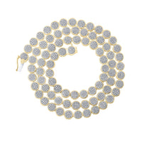 10k Yellow Gold Round Diamond Link Chain Necklace 2-3/4 Cttw