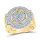 10k Yellow Gold Round Diamond Circle Ring 3/4 Cttw