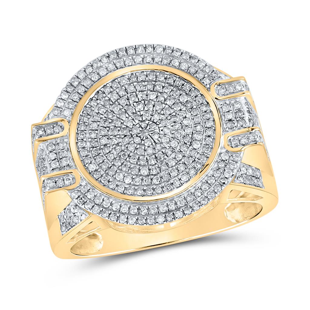 10k Yellow Gold Round Diamond Circle Ring 7/8 Cttw