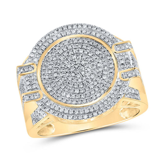 10k Yellow Gold Round Diamond Circle Ring 7/8 Cttw