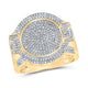 10k Yellow Gold Round Diamond Circle Ring 7/8 Cttw