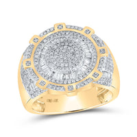 10k Yellow Gold Baguette Diamond Circle Ring 1 Cttw