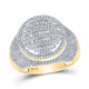 10k Yellow Gold Baguette Diamond Circle Ring 1-5/8 Cttw