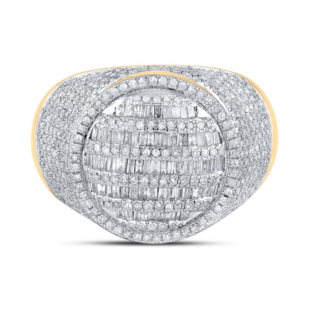 10k Yellow Gold Baguette Diamond Circle Ring 1-5/8 Cttw