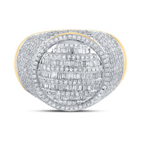 10k Yellow Gold Baguette Diamond Circle Ring 1-5/8 Cttw