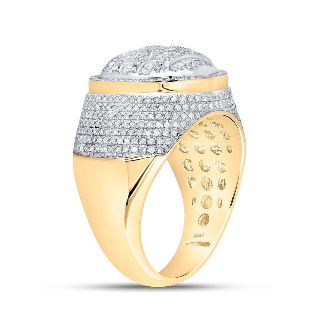 10k Yellow Gold Baguette Diamond Circle Ring 1-5/8 Cttw