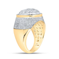 10k Yellow Gold Baguette Diamond Circle Ring 1-5/8 Cttw