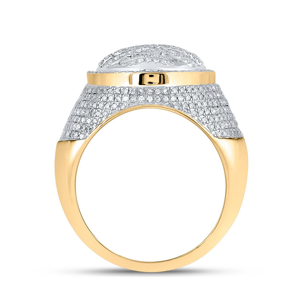 10k Yellow Gold Baguette Diamond Circle Ring 1-5/8 Cttw