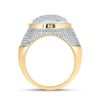 10k Yellow Gold Baguette Diamond Circle Ring 1-5/8 Cttw