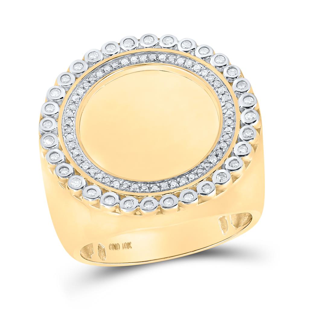 10k Yellow Gold Round Diamond Memory Circle Ring 3/8 Cttw
