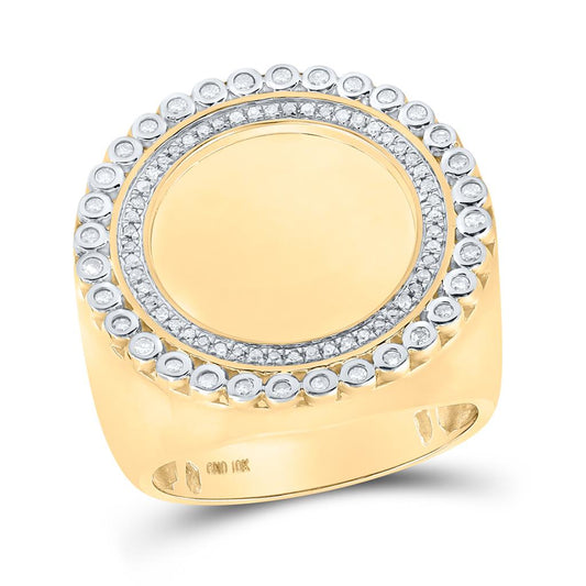 10k Yellow Gold Round Diamond Memory Circle Ring 3/8 Cttw