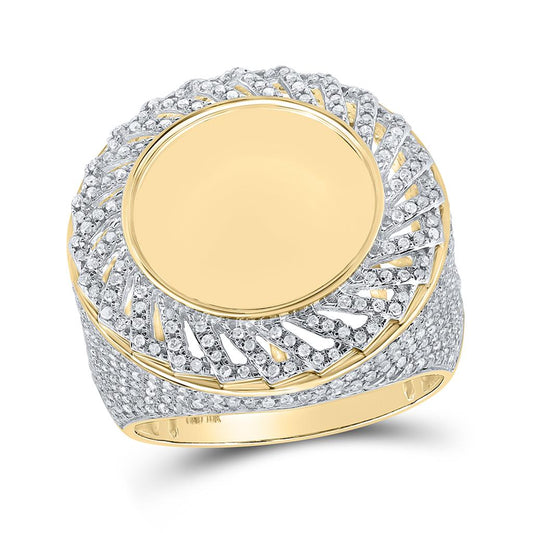 10k Yellow Gold Round Diamond Circle Ring 1-1/2 Cttw