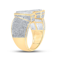 10k Two-tone Gold Round Diamond Initial A Letter Ring 1-1/4 Cttw