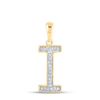 Round Diamond Initial Letter Pendant 1/12 to 1/10 Cttw