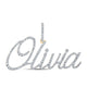 10k Yellow Gold Round Diamond Olivia Name Pendant