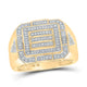 10k Yellow Gold Round Diamond Cluster Ring 1/3 Cttw