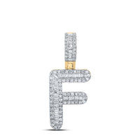 Baguette Diamond Initial Letter Pendant 3/8 to 1/2 Cttw
