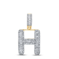 Baguette Diamond Initial Letter Pendant 3/8 to 1/2 Cttw